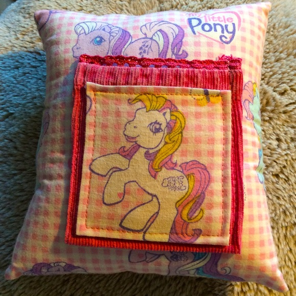 Handmade pink girls tooth fairy pillow gingham My little pony character - Picture 1 of 4